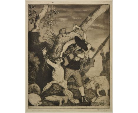*Strang (William, 1859-1921). A Matter of Fact, 1901,  etching with aquatint, the second state, signed in pencil, with annota