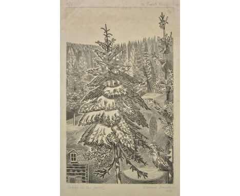 *@Bawden (Edward, 1903-1989). Cabin in the Forest, 1952,  copper engraving, signed, titled, dated, and numbered 20/50, in pen