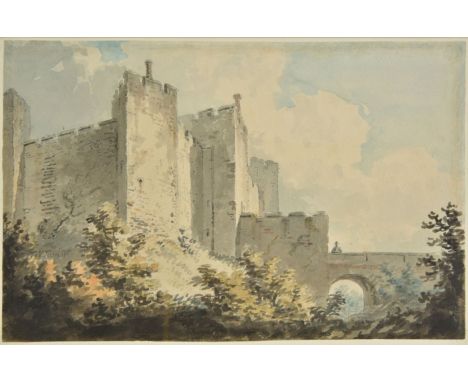 *Dayes (Edward, 1763-1804). Framlington Castle, Suffolk,  pen and grey ink and watercolour over pencil on paper, bears inscri