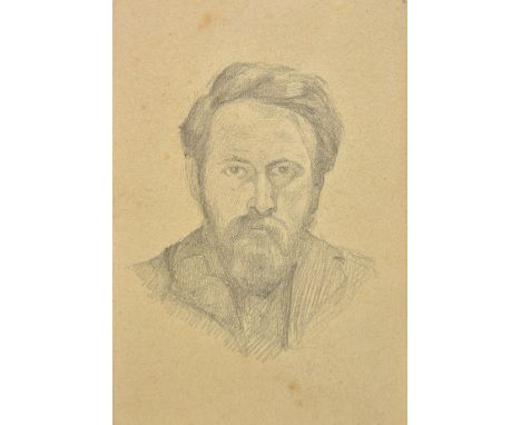*Powell (Alfred H., fl. 1890-c.1922). Self Portrait,  pencil on card, inscribed to verso 'Alfred Powell drawn by himself', to