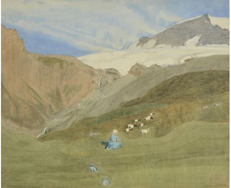 *@Gere (Margaret, 1878-1965). The Simplon Glacier, 1922,  watercolour and bodycolour on paper, signed and dated '22 lower rig