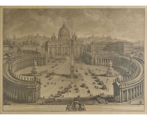 *Vasi (Guiseppe Agostino, 1710-1782). Il Prospetto principale del Tempio e Piazza di S. Pietro in Vaticano, 1774,  etching on