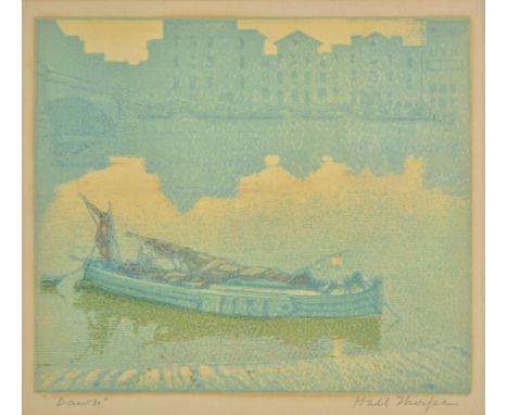 *Thorpe (Hall, 1874-1947). Dawn,  colour woodcut, signed and titled in pencil, image size 16.5 x 19 cm (6.5 x 7.5 ins), with 