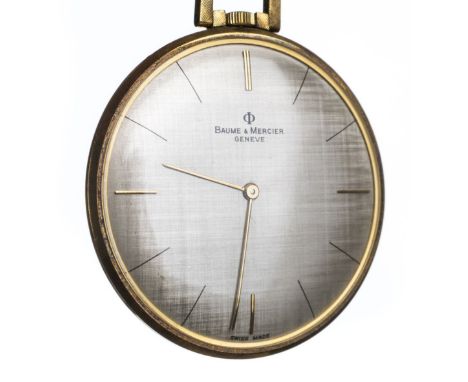 *Pocket Watch. A gold open face pocket watch by Baume & Mercier, Geneve,  with silvered dial, the gold case engraved with the