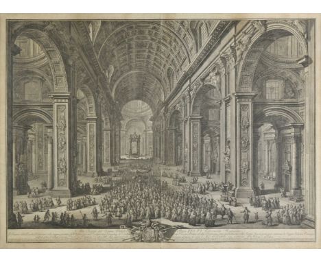 *Vasi (Guiseppe Agostino, 1710-1782). L'Interno della Basilica Vaticana, 1774,  etching on laid paper, plate size 705 x 972 m