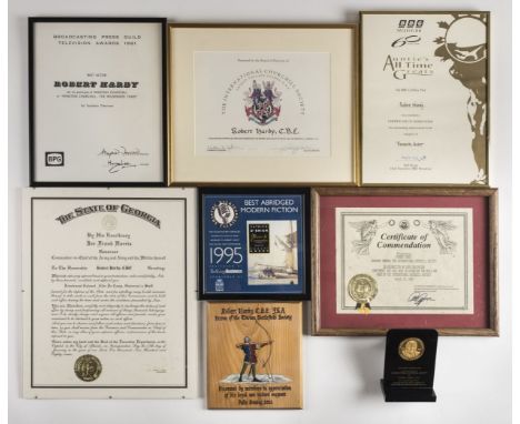*Hardy (Robert, 1925-2017). A collection of various award certificates presented to Robert Hardy, 1981-2012, including Broadc