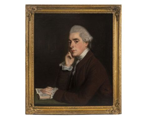 *English school. Portrait of Robert Hardy, circa 1780, half-length oil on canvas portrait of a seated gentleman in powdered w