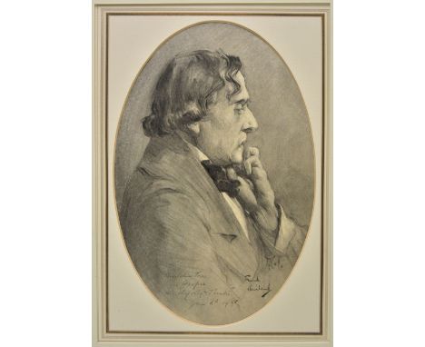 *Haviland (Frank, died 1912). Beerbohm Tree as Jasper, His Majesty's Theatre, Jan 6th 1908, charcoal and monochrome wash on c