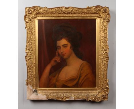 A late 19th century gilt framed oil on canvas. Portrait of a maiden, 60cm x 50cm.Condition report intended as a guide only.Cr