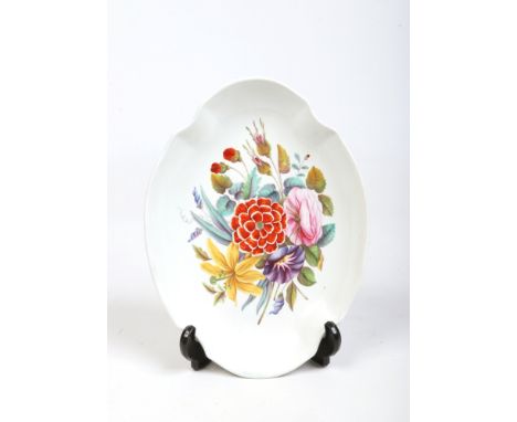 A Don pottery pearlware dessert dish of quatrefoil shape. Finely painted in coloured enamels with flowers. Impressed mark c.1