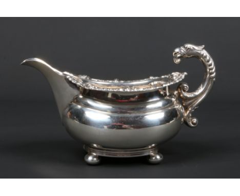 *Not as catalogued*A George III silver sucrier converted to a cream jug. With eagle form scrolling handle , gadrooned rim and