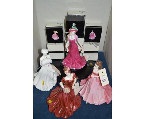 Royal Doulton figures of ladies to include: "A Winter's Morn"; "Easter Parade"; and miniatures to include: "Eleanor"; "Ellen"
