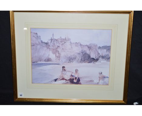 A limited edition signed colour print after William Russell Flint - "The First Arrivals".