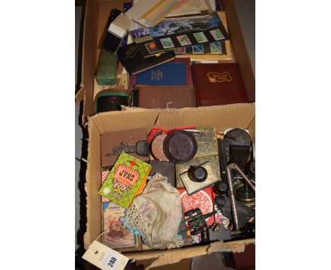 Collectables, to include: A 1930's Gadeware bakelite ashtray; Rexel stapler; playing cards; a Parker Vacumatic fountain pen, 