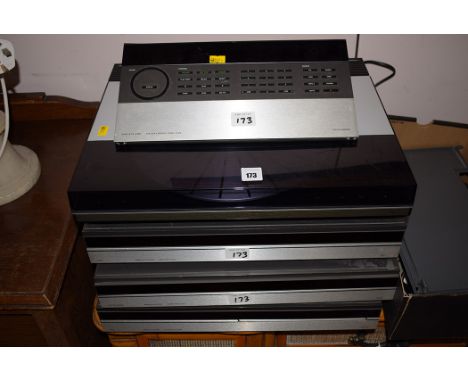 A Bang & Olufsen hi-fi system to include: a master control panel 5500; beogram 9000; record player; beocord 5500 cassette dec
