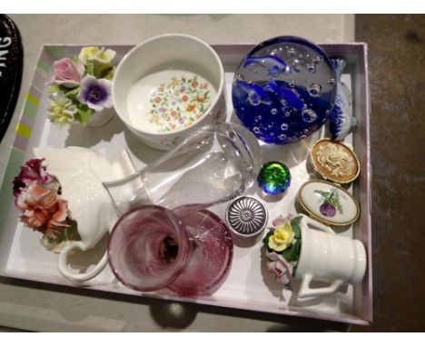 Mixed ceramic and glass items, including Caithness, Aynsley and Coalport. Not available for in-house P&amp;P
