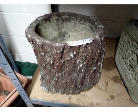 Ceramic trunk style garden pot, H: 30 cm. Not available for in-house P&amp;P