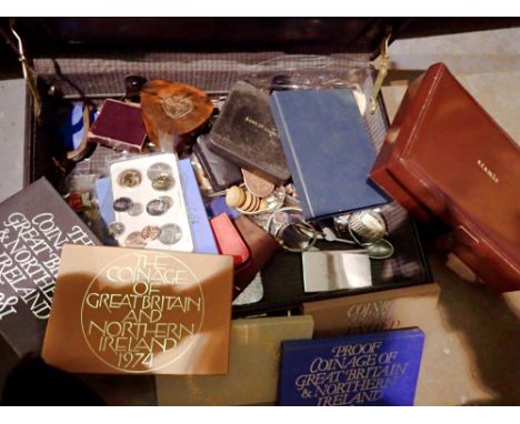 Briefcase with coins and wristwatches. Not available for in-house P&amp;P 