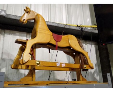 Wooden rocking horse with nylon tail. Not available for in-house P&amp;P 