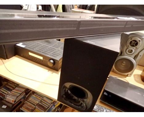 Sony HT-ZF9 sound bar with remote and woofer. All electrical items in this lot have been PAT tested for safety and have passe