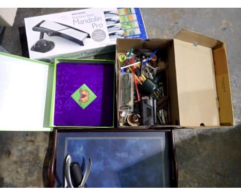 Mixed items to include stainless steel mandolin pro slicer. Not available for in-house P&amp;P 