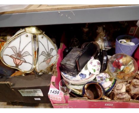 Two boxes of mixed items to include ceramics. All electrical items in this lot have been PAT tested for safety and have passe