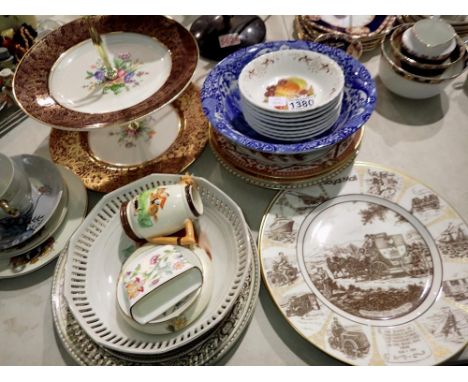 Mixed ceramics including Adams Cries of London, Coalport and Royal Worcester wall plates. Not available for in-house P&amp;P