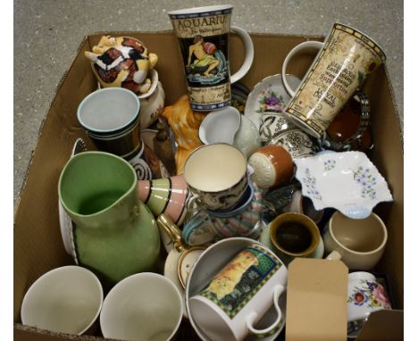 Ceramics - Royal Worcester coddles, boxed (2); Doulton jug; Wedgwood; blush ivory; Studio Pottery; etc 