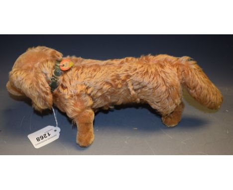 Steiff - a Waldi Dachshund dog, original tag and button 