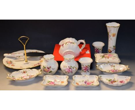 Royal Crown Derby Posies - cake stand, boxed; jug, boxed; trinket dishes (5), some boxed; vases, various (5); etc 