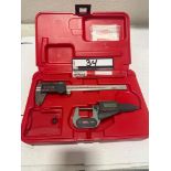 Electronic Caliper: 0-6" (.0005"/.01mm) with CR2032 Battery • IP54 Electronic Micrometer: 0-1"/ 25mm