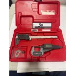 Electronic Caliper: 0-6" (.0005"/.01mm) with CR2032 Battery • IP54 Electronic Micrometer: 0-1"/ 25mm