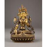 EINE SITZENDE FIGUR DER WEISSEN TARA AUS BRONZE