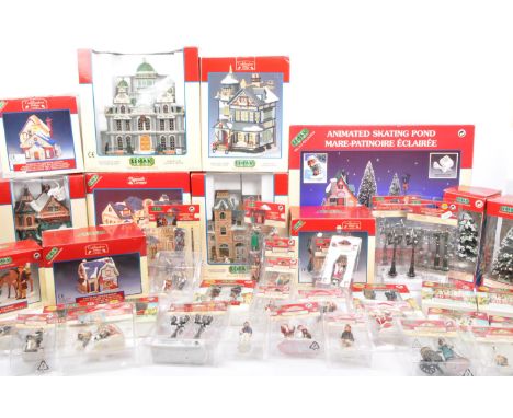Lemax - Village Collection - A large collection of boxed porcelain light up and mechanical Christmas village display pieces t