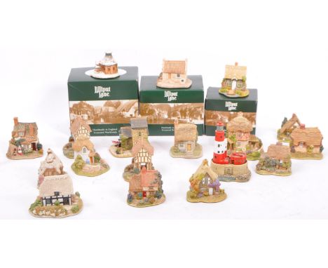 A collection of vintage 20th century boxed and unboxed 'Lilliput Lane' cottage figures to include; Make A Wish, Gold Top, Cat