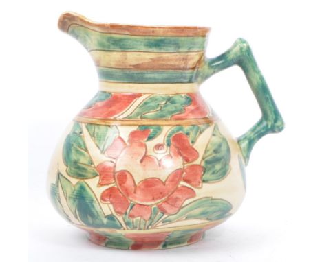 Shorter &amp; Son - A 20th century vintage circa 1930s Art Deco Shorter &amp; Son Pottery jug. The jug being painted with flo
