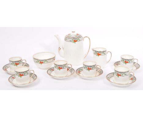 Gladstone - A vintage 20th century circa 1930s Art Deco kitsch Gladstone bone china coffee service. The service comprising of