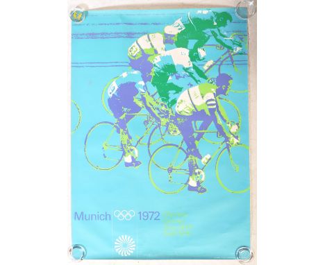 Three original 1972 Munich Olympic Games lithographic&nbsp;posters. The first depicting Munich Olympics Hurdles designed by&n