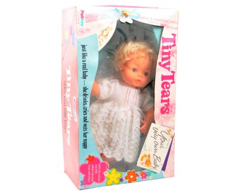Palitoy - A vintage 1970s Tiny Tears doll being unused in original box. Includes instruction leaflet, guarantee, bottle, dumm