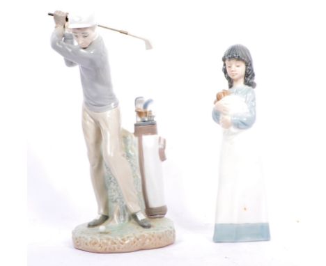 Lladro - Vintage 20th century porcelain figure tableware in the form of a golfer. Hand made in Spain 4824 to base. With maker