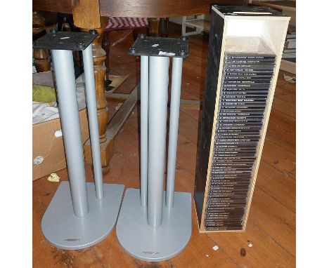 Two Atacama speaker stands and almost complete set of CDs of "The Blues Collection"