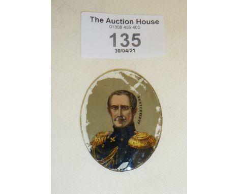 Miniature engraved and painted portrait of the Russian Prince Alexander Menschikoff