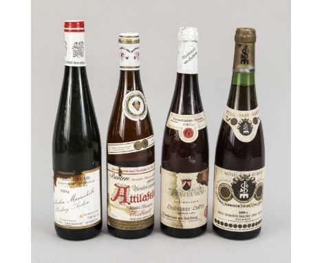 10 Fl. alte deutsche Prädikatsweine: 2x 1961 Merler Klosterberg Königslay, Mosel Saar Ruwer, feinste Spätlese/Eiswein, jew. i