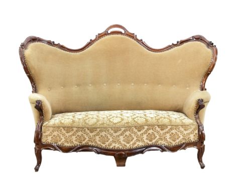 Louis-Philippe-Sofa um 1860. Mahagoni, 112 x 175 x 86 cm.- Dieses Möbel kann nicht in unseren Berliner Räumen besichtigt werd