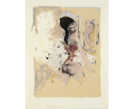 Otto Bachmann (1915-1996), Mädchenakt, Farbserigraphie, 1969, u. re. handsign., u. li. num. 173/400, 46 x 34 cm, hinter Pp. 6