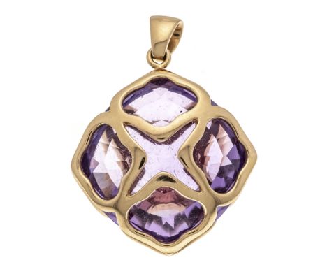 Chopard Imperial Amethyst-Anhänger RG 750/000 mit einem kissenförmig fac. Amethyst 17 x 17 mm, L. 27,5 mm, Chopard 799220 333