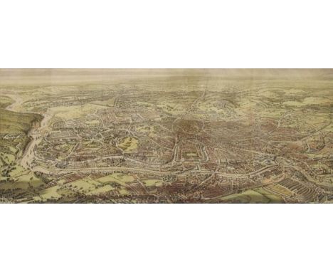 Late 19th Century Lavar's jubilee map of the city of Bristol, dated 1887, 34cm x 87cm, framed and glazed   Condition: 