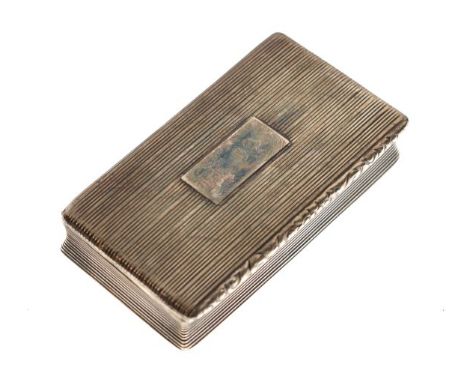 William IV silver rectangular snuff box, Birmingham 1832, 2oz approx   Condition: 