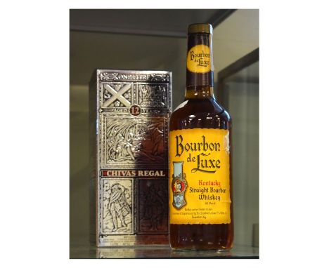 Wines & Spirits - Chieas Regal Blended Scotch Whisky, 1 litre, sealed in original box together with Bourbon de Luxe Kentucky 