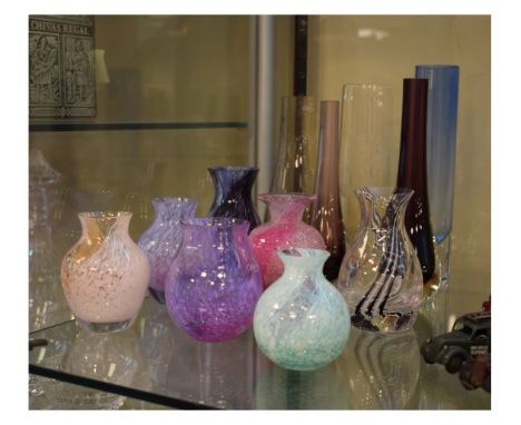 Collection of Caithness and other glass vases   Condition: 